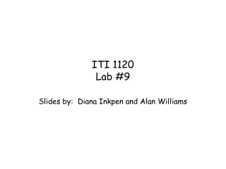 ITI 1120 Lab #9