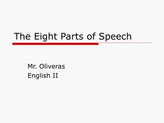 The Eight Parts of Speech