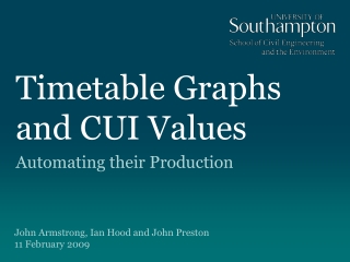 Timetable Graphs and CUI Values