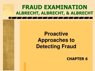 FRAUD EXAMINATION ALBRECHT, ALBRECHT, &amp; ALBRECHT