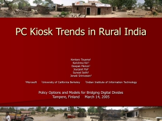 PC Kiosk Trends in Rural India