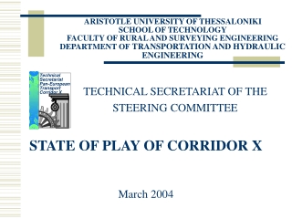 TECHNICAL SECRETARIAT OF THE 		STEERING COMMITTEE STATE OF PLAY OF CORRIDOR X March 2004