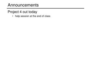 Announcements