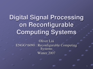 Digital Signal Processing on Reconfigurable Computing Systems