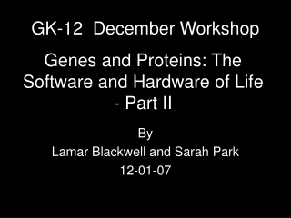 GK-12 December Workshop