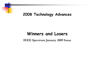 2008 Technology Advances