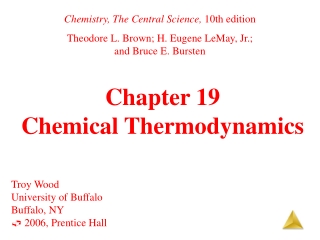 Chapter 19 Chemical Thermodynamics