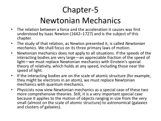 Chapter-5 Newtonian Mechanics