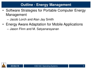 Outline - Energy Management