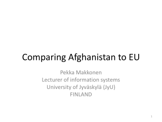 Comparing Afghanistan to EU