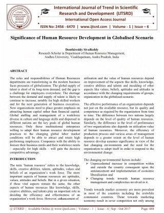 Significance of Human Resource Development in Globalised Scenario