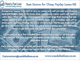 Best Source for Cheap Payday Loans NZ