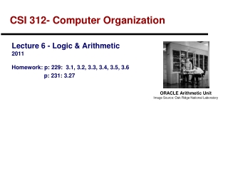 CSI 312- Computer Organization