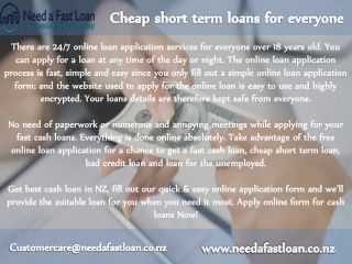 Cheap short term loans for everyone