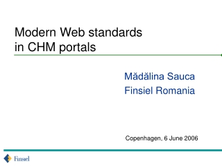 Modern Web standards in CHM portals
