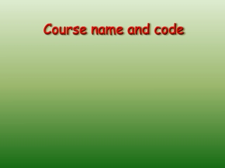 Course name and code