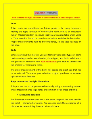 How to make the right selection of comfortable toilet seats for your toilet?