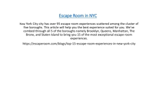 Escape Room in NYC