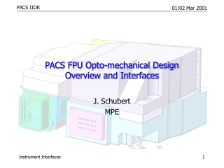 PACS FPU Opto-mechanical Design Overview and Interfaces