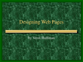 Designing Web Pages