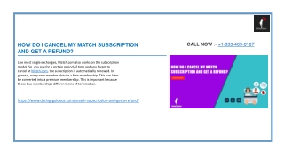 HOW DO I CANCEL MY MATCH SUBSCRIPTION AND GET A REFUND?