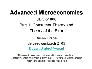 Advanced Microeconomics