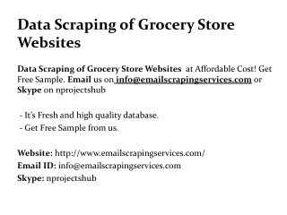 Data Scraping of Grocery Store Websites