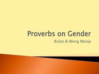 Proverbs on Gender