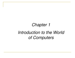 Chapter 1 Introduction to the World of Computers