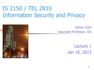 IS 2150 / TEL 2810 Information Security and Privacy