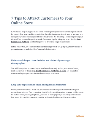 7 Tips to Attract Customers to Your Online Store 