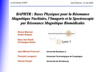 BAPHYR : Bases Physiques pour la Résonance Magnétique Nucléaire, l’Imagerie et la Spectroscopie par Résonance Magnétique