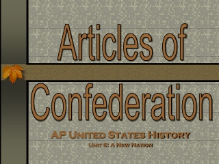 AP United States History Unit 6: A New Nation