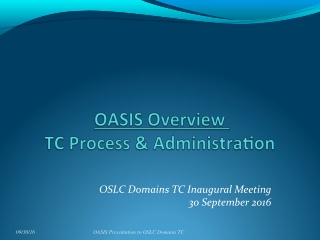 OSLC Domains TC Inaugural Meeting 30 September 2016