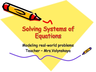 Solving Systems of Equations