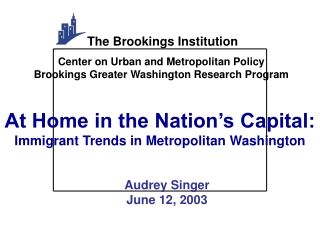 At Home in the Nation’s Capital: Immigrant Trends in Metropolitan Washington