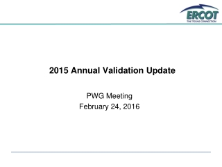 2015 Annual Validation Update