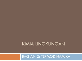 KIMIA LINGKUNGAN