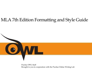 MLA 7th Edition Formatting and Style Guide