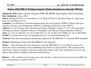 Project: IEEE P802.15 Working Group for Wireless Personal Area Networks (WPANs)