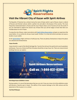 Visit the Vibrant City of Kazan with Spirit Airlines