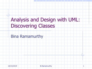 Analysis and Design with UML: Discovering Classes