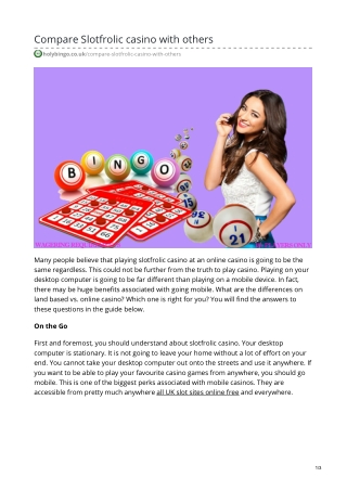 Compare Slotfrolic casino with others