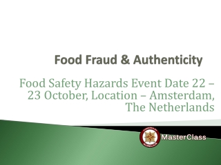Food Fraud & Authenticity training