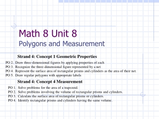 Math 8 Unit 8