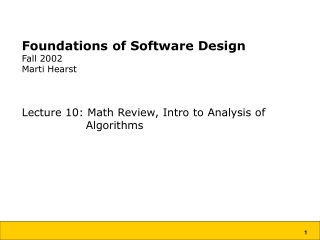 Foundations of Software Design Fall 2002 Marti Hearst