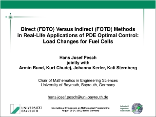 Direct (FDTO) Versus Indirect (FOTD) Methods in Real-Life Applications of PDE Optimal Control: