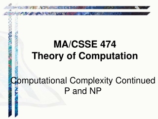 MA/CSSE 474 Theory of Computation