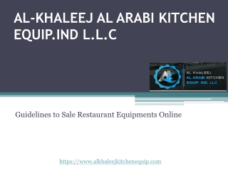 Guidelines to Sale Restaurant Equipments Online
