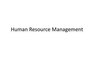 Human Resource Management